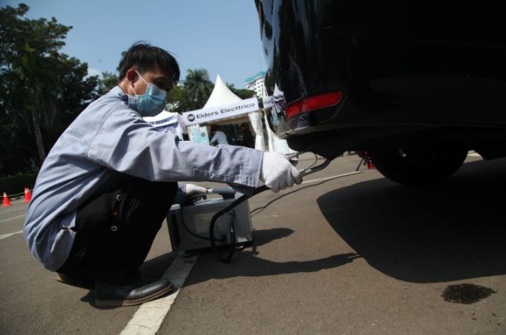 Uji emisi di Festival LIKE 2, Jumat (9/8/2024).