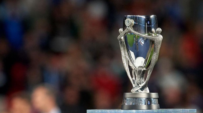 Finalissima trophy during the Finalissima 2022 match between Argentina and Italy at Wembley Stadium on June 1, 2022 in London, England. (Photo by Jose Breton/Pics Action/NurPhoto via Getty Images)