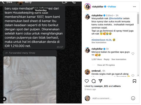 Rizky Billar Kena Denda Rp1,2 Juta gegara Perbuatan Polos Abang L