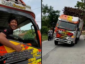 Tadinya Cengengesan, Sopir Truk Ugal-ugalan di Sragen Lesu Ditilang Polisi Tadinya Cengengesan, Sopir Truk Ugal-ugalan di Sragen Lesu Ditilang Polisi