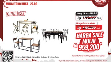 Wow! Satu Set Meja Makan di Transmart Full Day Sale Cuma Rp 900 Ribuan