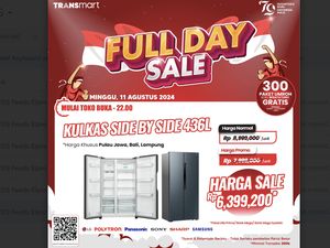 Kulkas Dua Pintu Rp 2 Jutaan Rupiah di Transmart Full Day Sale