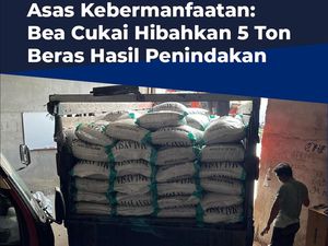 Bea Cukai Hibahkan 5 Ton Beras Hasil Sitaan Merek Malaysia Bea Cukai Hibahkan 5 Ton Beras Hasil Sitaan Merek Malaysia