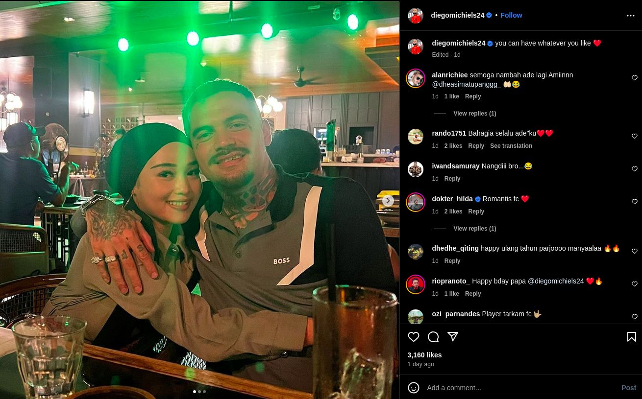 Unggahan Terbaru Diego Michiels