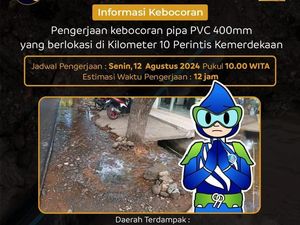 Ada Pipa Bocor, Suplai Air PDAM Makassar Terganggu di 15 Titik Lokasi Ada Pipa Bocor, Suplai Air PDAM Makassar Terganggu di 15 Titik Lokasi