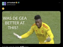 David De Gea, mantan kiper MU, kembali disebut-sebut usai gimik dari Onana. Foto: dok. Internet/X (Twitter)