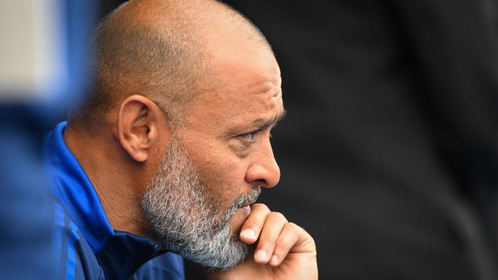 Nuno Espirito Santo is coaching Nottingham Forest during the Pre-season Friendly match between Chesterfield and Nottingham Forest at the SMH Group stadium in Chesterfield, England, on July 13, 2024. (Photo by MI News/NurPhoto via Getty Images)
