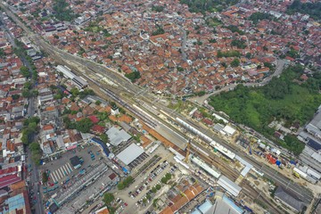 Foto Udara Perluasan Stasiun Rangkasbitung