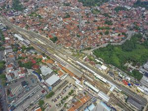 Foto Udara Perluasan Stasiun Rangkasbitung