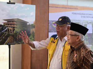 Senyum Maruf Amin Lihat Desain Istana Wapres IKN Saat Groundbreaking