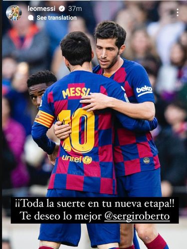 Sergi Roberto meninggalkan Barcelona dengan status agen bebas. Lionel Messi mengirimkan pesan kepada pemain berusia 32 tahun tersebut.