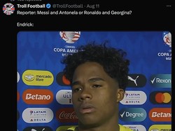 Endrick lebih pilih Adam dan Hawa ketimbang pasangan Ronaldo-Georgina atau Messi-Antonela. Edgy (enggak biasa) banget! (Foto: Twitter)