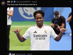 Fans Manchester City ada yang tahu nama legenda mereka satu ini? Kayaknya cuma Endrick yang tahu, deh! (Foto: Twitter)