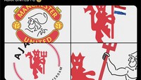 Logo klub Ajax dan Manchester United diutak-atik untuk jadi Ajax United. Foto: dok. Internet/X (Twitter)