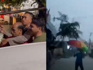 Detik-detik Mobil Ketua PBB Mamuju Dirusak Pakai Parang saat Lalui Banjir