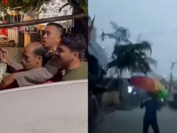 Detik-detik Mobil Ketua PBB Mamuju Dirusak Pakai Parang saat Lalui Banjir