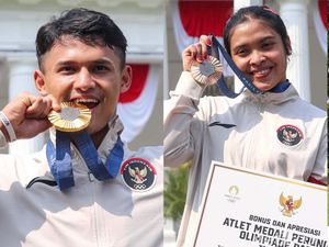 Senyum Atlet Peraih Medali Olimpiade 2024 usai Bertemu Jokowi di Istana