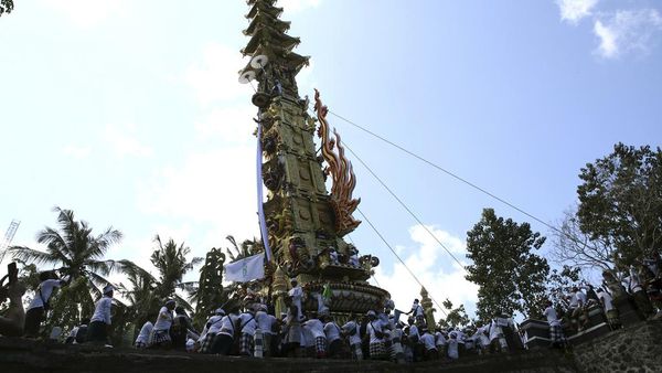 Bade Setinggi 30 Meter Bawa 220 Jenazah Saat Ngaben di Bali