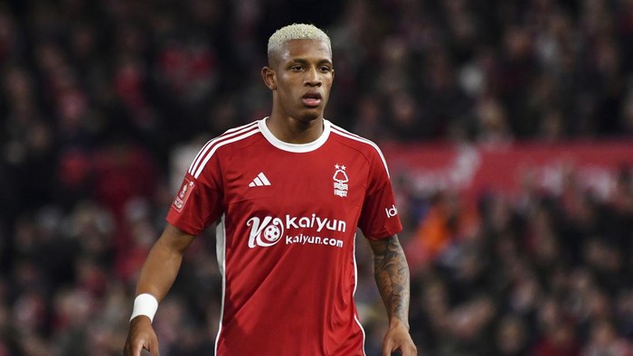 Nottingham Forests Danilo during the English FA Cup fifth round soccer match between Nottingham Forest and Manchester United at City ground in Nottingham, England, Wednesday, Feb. 28, 2024. (AP Photo/Rui Vieira)