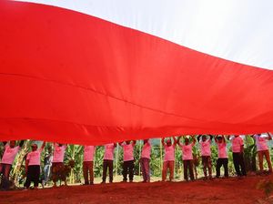 200 Mantan Napi Teroris Bentangkan Merah Putih di Poso 200 Mantan Napi Teroris Bentangkan Merah Putih di Poso