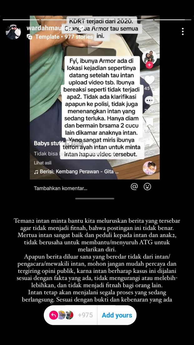 Cut Intan Nabila menitipkan pesan ke pada para sahabat.