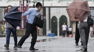 Warga Tokyo Kewalahan Hadapi Topan Ampil