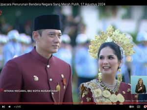 AHY-Annisa Pohan Raih Busana Terbaik Upacara Penurunan Bendera di IKN