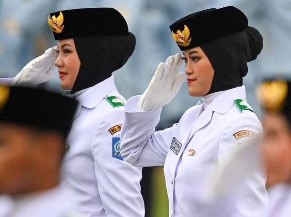 Potret Paskibraka Putri Akhirnya Memakai Jilbab Saat Bertugas di IKN