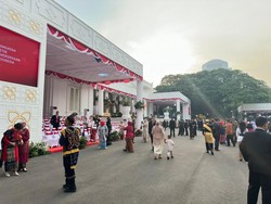 Suasana Istana Merdeka Jakarta Jelang Upacara HUT Ke-79 RI
