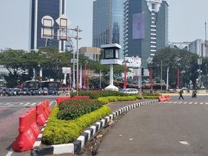 Aksi Bela Palestina Usai, Lalin di Kawasan Patung Kuda Kembali Dibuka Aksi Bela Palestina Usai, Lalin di Kawasan Patung Kuda Kembali Dibuka