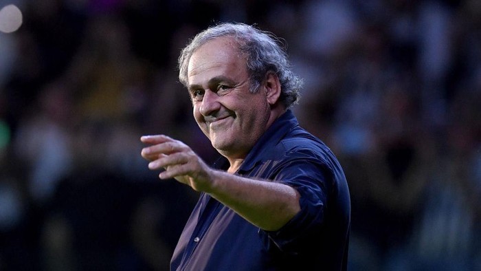  Michel Platini during the 'Together, a Black and White Show' Juventus event at Pala Alpitour on October 10, 2023 in Turin, Italy. (Photo by Filippo Alfero - Juventus FC/Juventus FC via Getty Images)