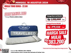 Cuma di Transmart Full Day Sale, Travel Bed Rp 300 Ribuan