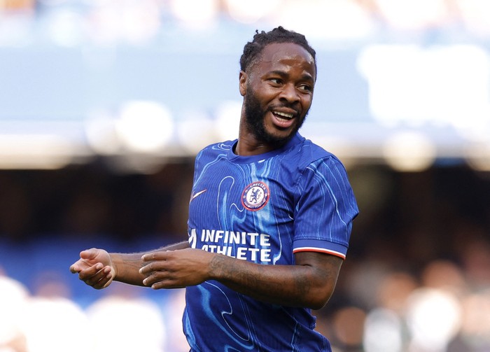 Soccer Football - Pre Season Friendly - Chelsea v Inter Milan - Stamford Bridge, London,  Britain - August 11, 2024 Chelseas Raheem Sterling in action Action Images via Reuters/Andrew Couldridge