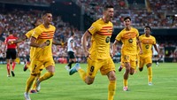 Barcelona juga terus meraih kemenangan hingga pekan kelima Liga Spanyol dan kini berada di puncak dengan 15 poin. Foto: Getty Images/Pedro Salado