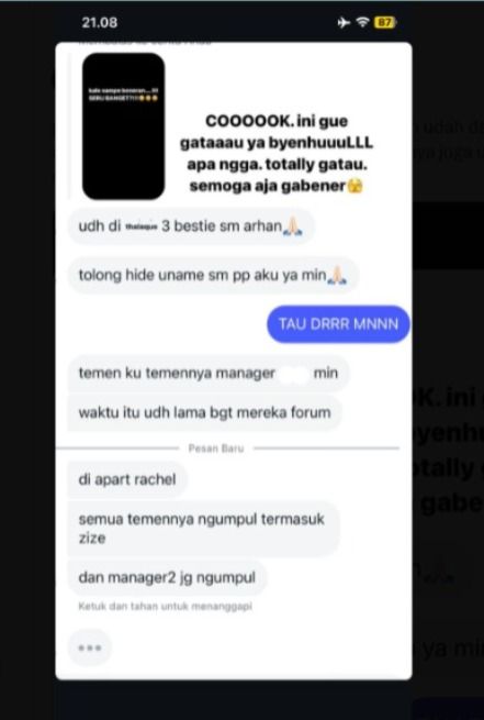 Takapan layar rumor Azizah Salsha ditalak oleh Pratama Arhan