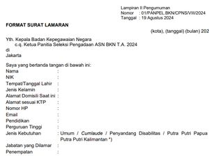 7 Format Surat Lamaran CPNS 2024 serta Link Download PDF-Nya 7 Format Surat Lamaran CPNS 2024 serta Link Download PDF-Nya