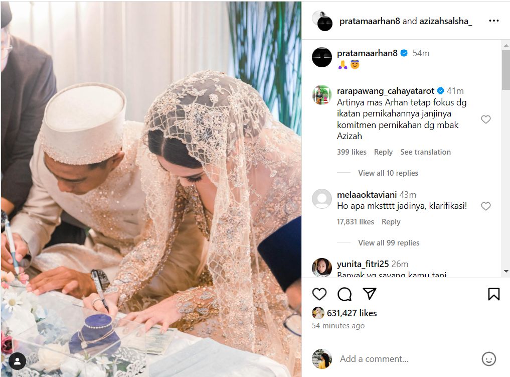 Unggahan perdana Pratama Arhan di tengah isu Azizah Salsha selingkuh.