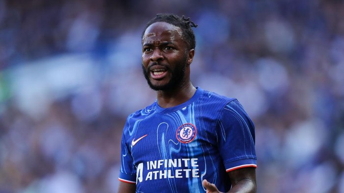 LONDON, ENGLAND - AUGUST 11: Raheem Sterling of Chelsea during the pre-season friendly between Chelsea and FC Internazionale at Stamford Bridge on August 11, 2024 in London, England. (Photo by James Gill - Danehouse/Getty Images)