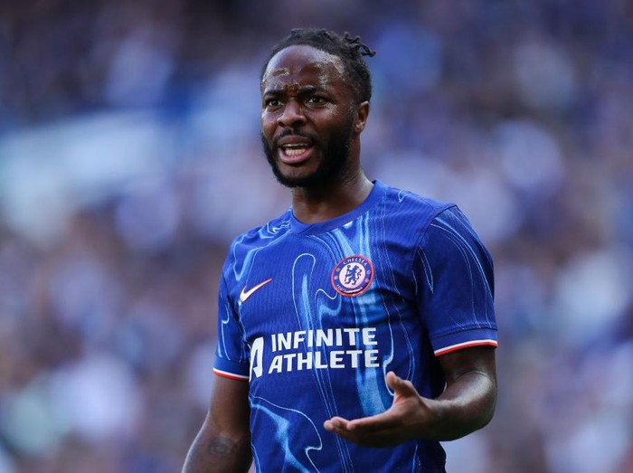 LONDON, ENGLAND - AUGUST 11: Raheem Sterling of Chelsea during the pre-season friendly between Chelsea and FC Internazionale at Stamford Bridge on August 11, 2024 in London, England. (Photo by James Gill - Danehouse/Getty Images)