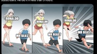 Ronaldo terjun jadi konten kreator YouTube dan dengan cepat punya jutaan subscriber. Mr Beast takut kesalip gak nih? Foto: dok. Internet/X (Twitter)