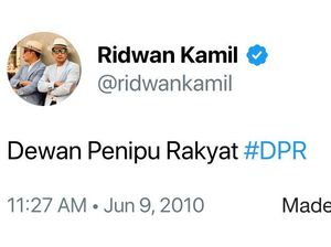 Tweet Lawas Ridwan Kamil Soal Dewan Penipu Rakyat Mencuat Lagi