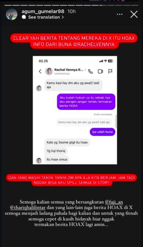 Isi DM Rachel Vennya