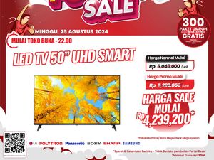 TV LED 50 UHD Diskon Gede di Transmart Full Day Sale