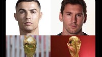 Sejak 2017, CR7 belum menambah koleksi Ballon dOr. Sejak 2019, Messi justru menambah 3 Ballon dOr. Foto: dok. Internet/X (Twitter)
