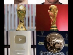 Sejak 2017, CR7 belum menambah koleksi Ballon dOr. Sejak 2019, Messi justru menambah 3 Ballon dOr. Foto: dok. Internet/X (Twitter)