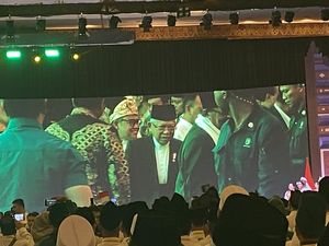 Momen Wapres Maruf Hadiri Muktamar PKB di Nusa Dua Bali