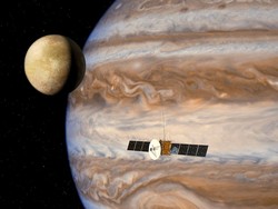Momen Meluncurnya Pesawat Penjelajah Bulan Jupiter