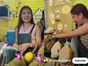 Berparas Cantik, Penjual Smoothies Durian Ini Menyedot Perhatian