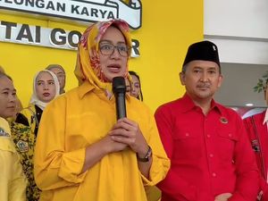 Kala Airin Puji Megawati di Kantor DPP Golkar