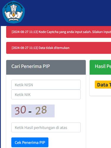 Cek penerima PIP.